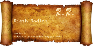 Rieth Rodion névjegykártya